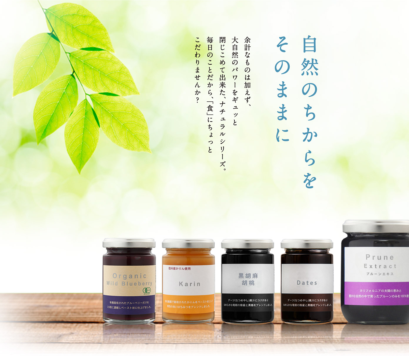ナチュラルシリーズ | 家庭用製品 | デイリーフーズ株式会社 - フルーツプレパレーション・ジャム・デーツ・製菓・製パン材料などの製造・販売